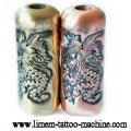El más nuevo de acero inoxidable hotsale Magnum tubo tatuaje agarre de acero Skull Grip